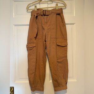 Banana Republic Women’s Belted Cargo Ankle Pants in Tan Brown